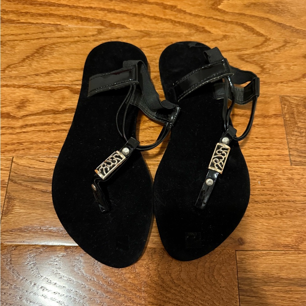 NWOT Black Sandals with Silver Accents